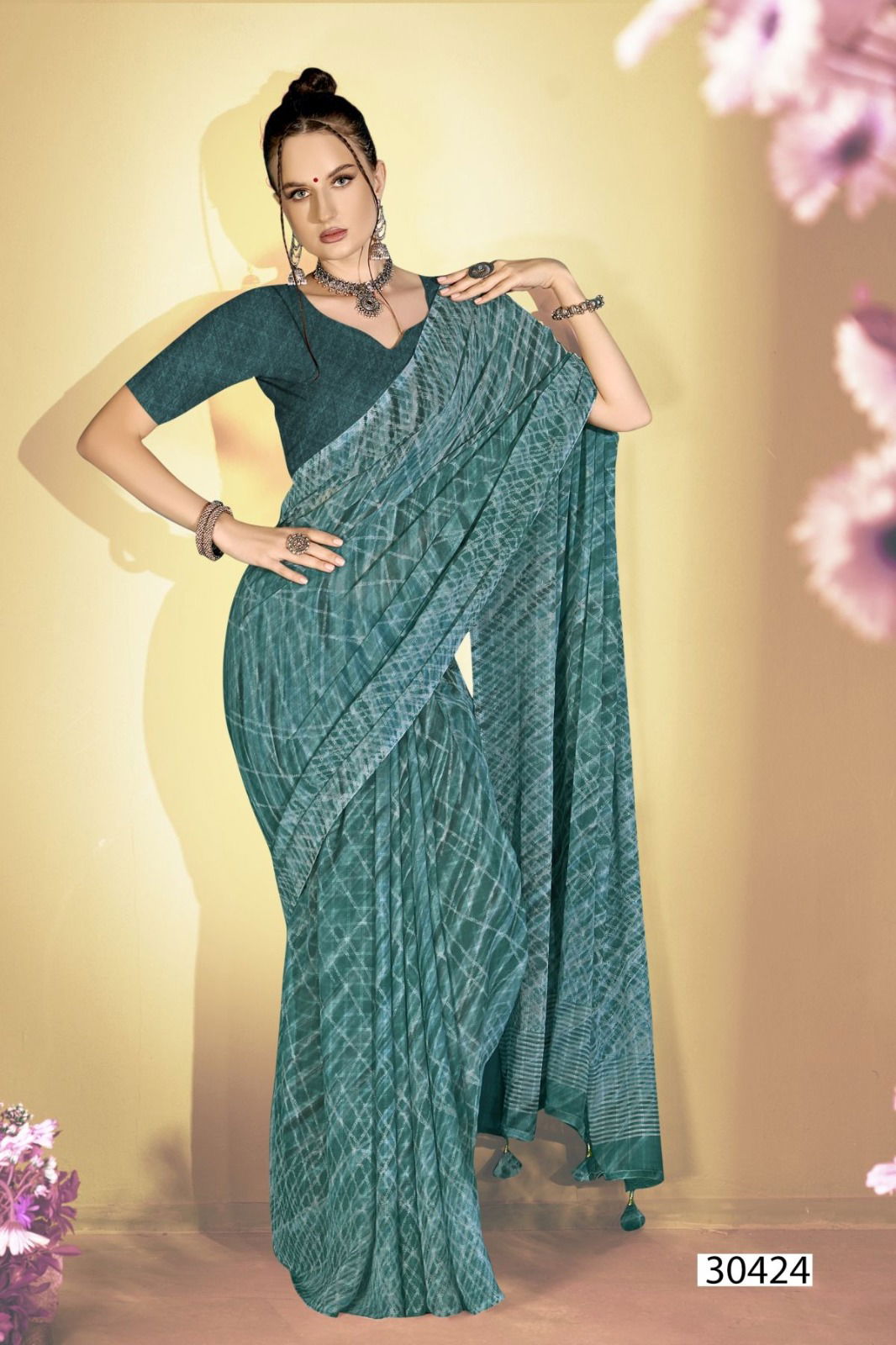 Arnika Vol 8 By Vallabhi Floral Printed Georgette Saree Wholesale Shop In Surat
